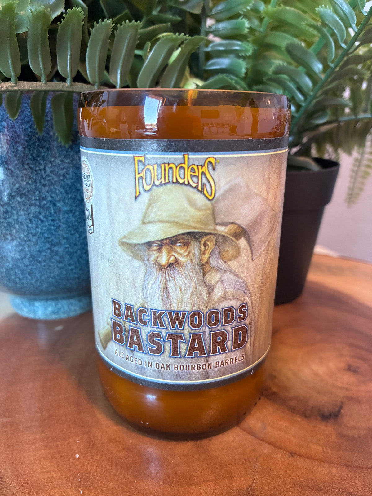 Backyard Bastard Beer Bottle Candle