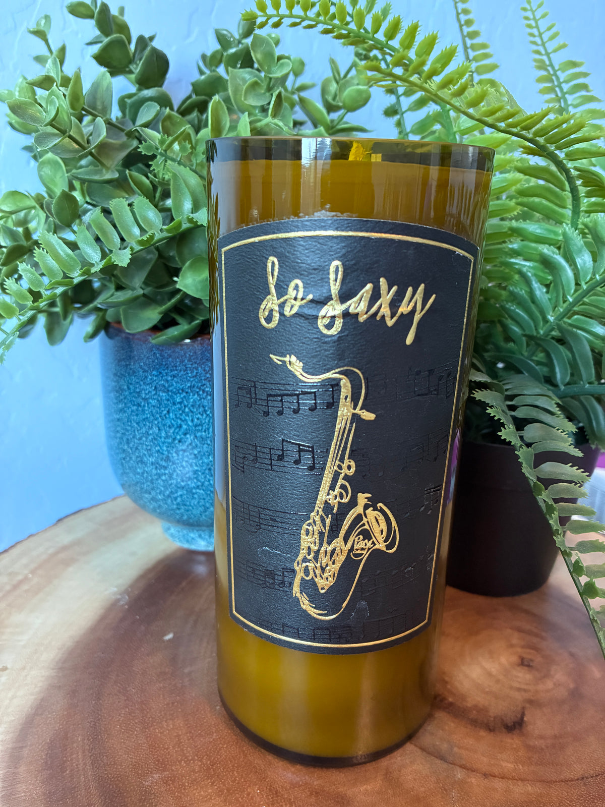 So Saxy Red Wine Bottle Candle
