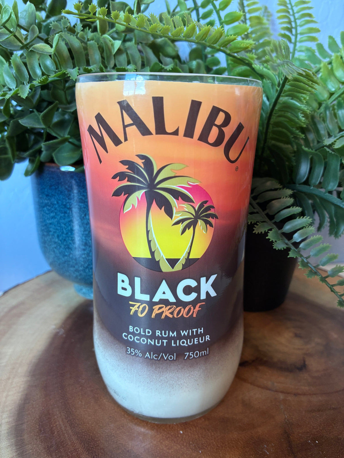 Malibu 'Black' Coconut Rum Bottle Candle