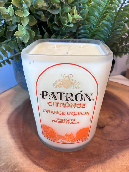 Patron Citronge Tequila Bottle Candle