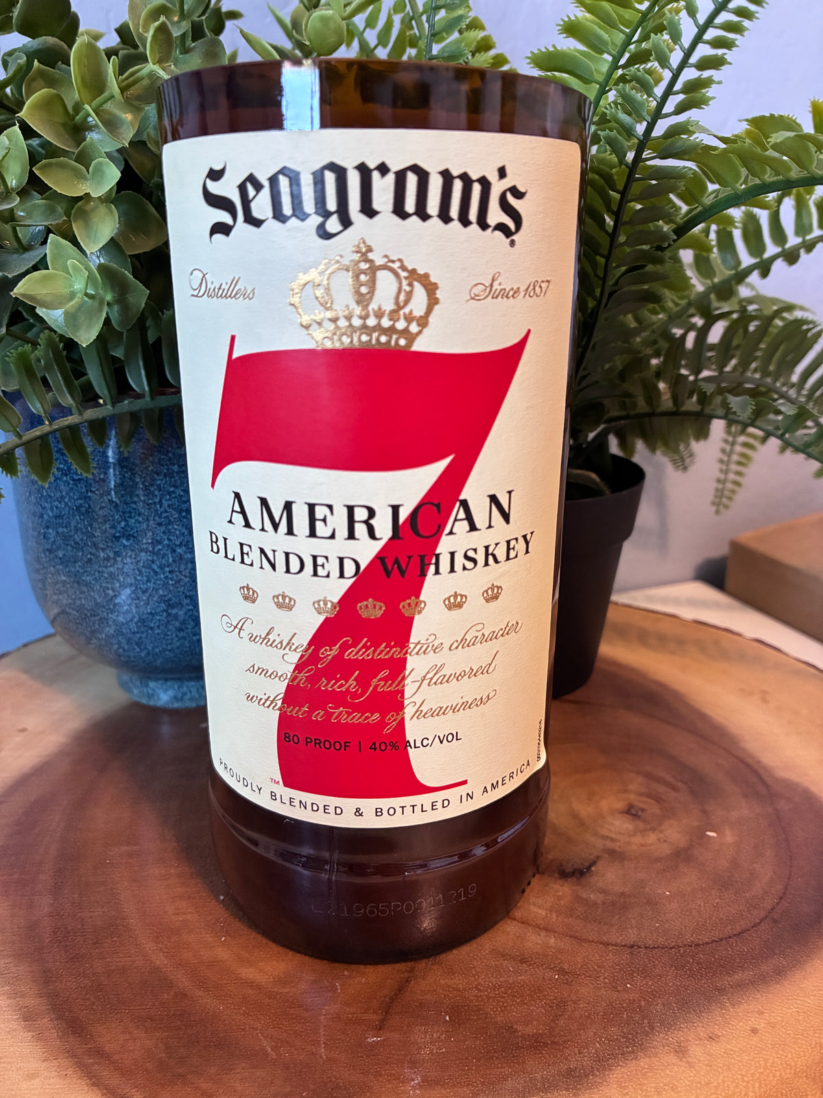 Seagrams 7 American Whiskey Bottle Candle