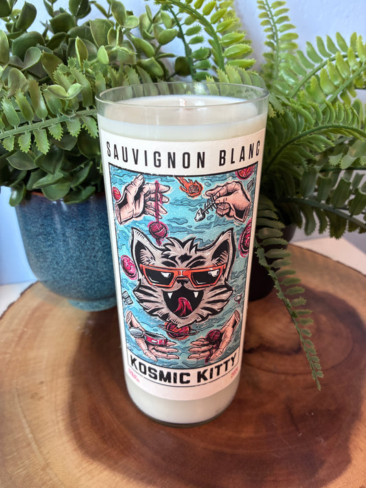 Kosmic Kitty Sauvignon Blanc Wine Bottle Candle