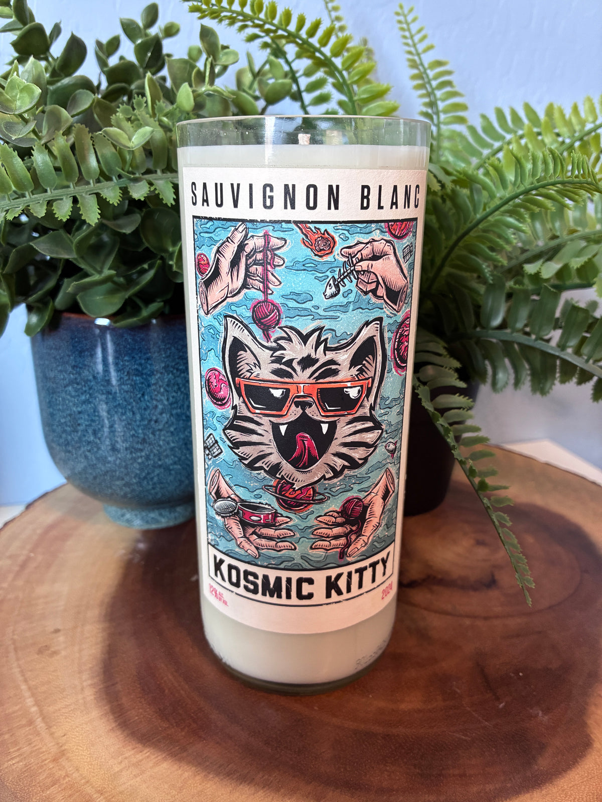 Kosmic Kitty Sauvignon Blanc Wine Bottle Candle