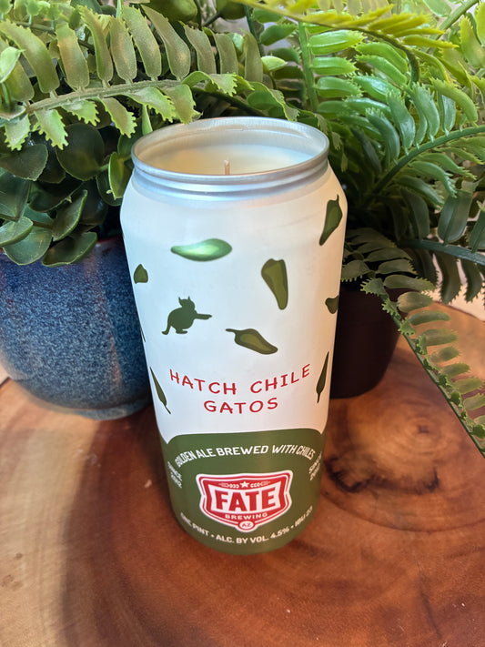 Hatch Chile Gatos Beer Can Candle