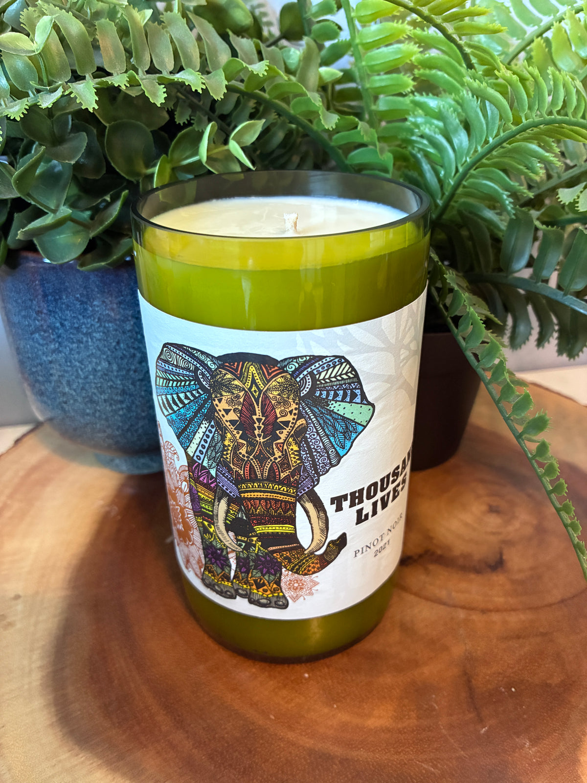 Thousand Lives Red Wine Bottle Candle