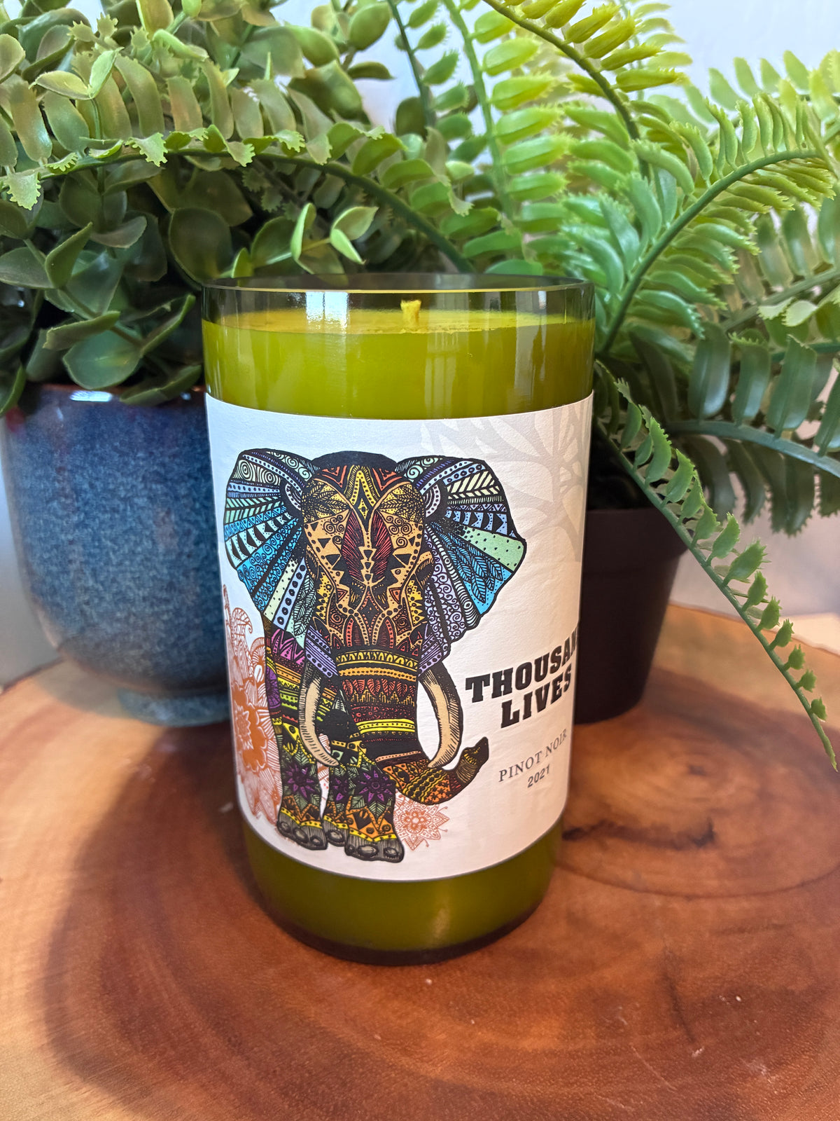 Thousand Lives Red Wine Bottle Candle