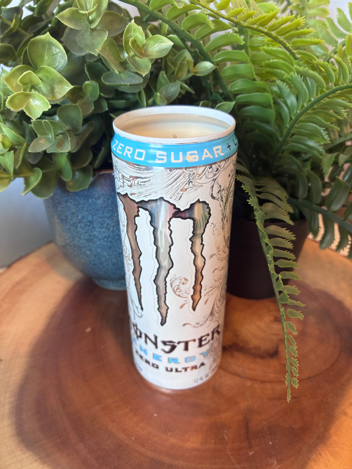 White Energy Drink Can Candle