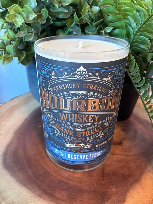 Bank Street Bourbon Whiskey Bottle Candle