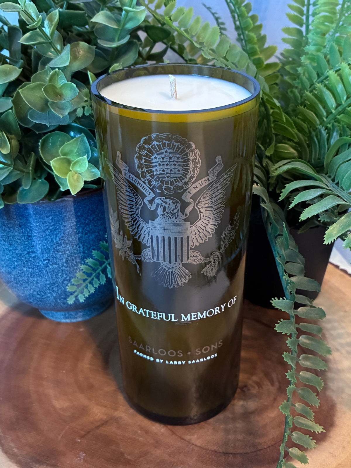 'In Grateful Memory' Wine Bottle Candle