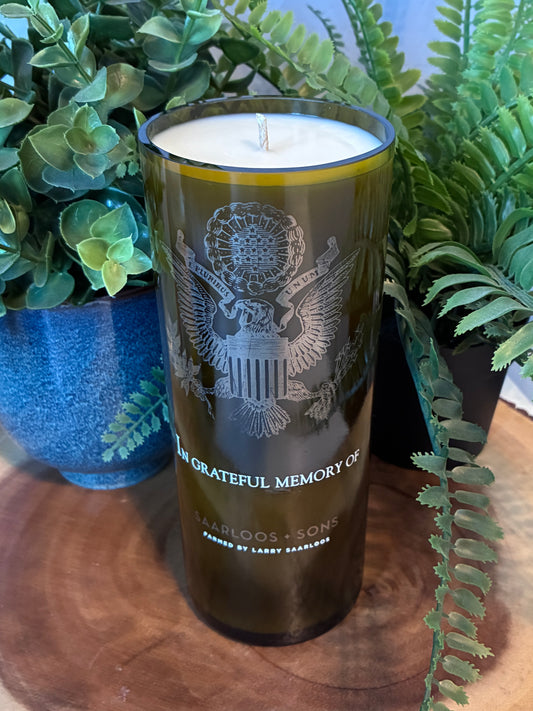 'In Grateful Memory' Wine Bottle Candle
